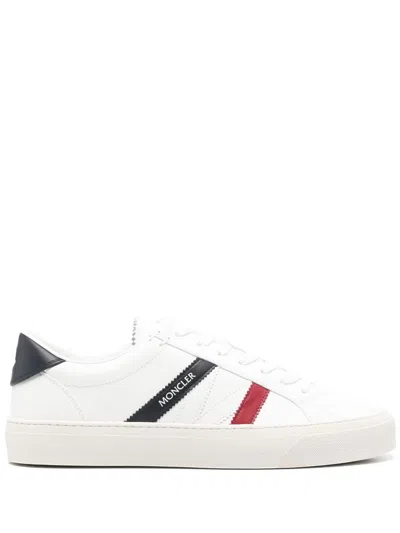 Moncler Monaco 2 Leather Trainers In White 001