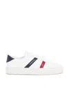 Moncler Low Top Sneakers Featuring Contrasting Panels In Brilliant White