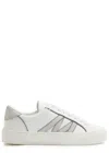 Moncler Leather Low-top Sneakers Stitching Rubber Sole In Multi