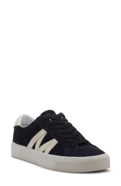Moncler Monaco2 Navy Blue Suede Trainer