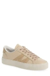 Moncler Monaco Leather Low-top Sneakers In Sand Beige