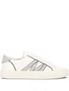 Moncler Leather Low-top Sneakers Stitching Rubber Sole In White