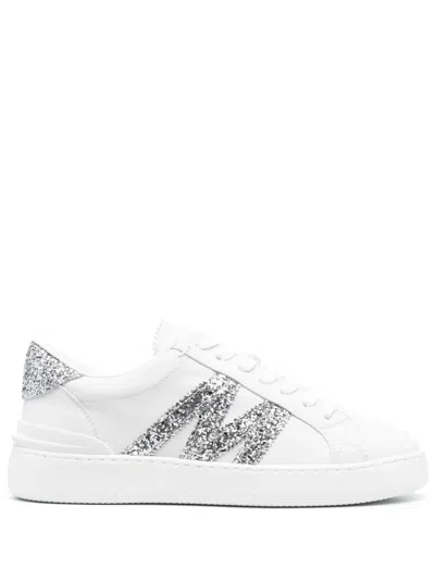 MONCLER MONACO GLITTER-EMBELLISHED SNEAKERS