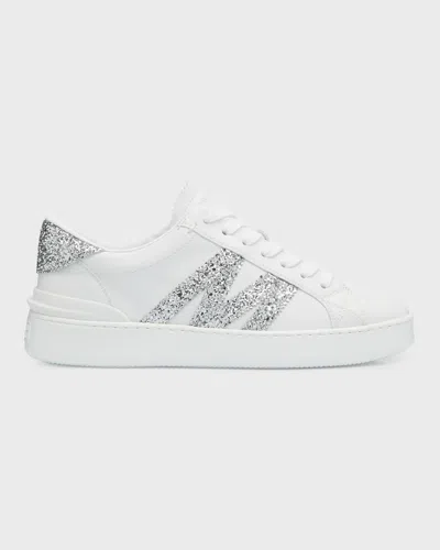 MONCLER MONACO GLITTER LOW-TOP SNEAKERS