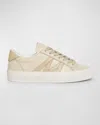 Moncler Monaco Leather Low-top Sneakers In Natural