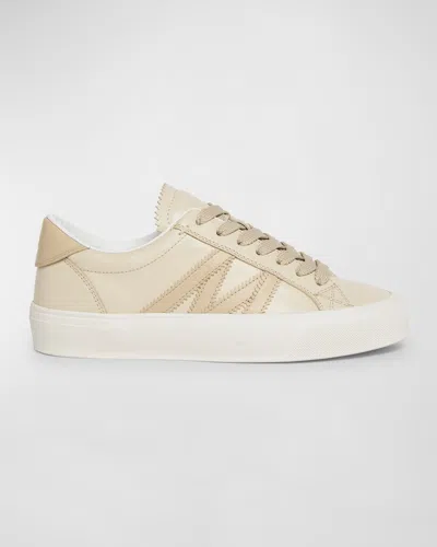 MONCLER MONACO LEATHER LOW-TOP SNEAKERS