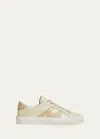 Moncler Monaco Leather Low-top Sneakers In Natural