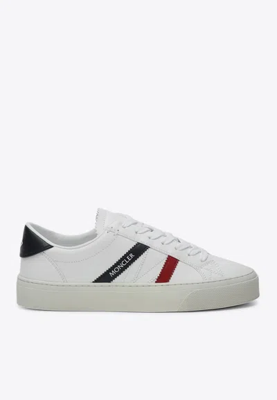 MONCLER MONACO LEATHER SNEAKERS