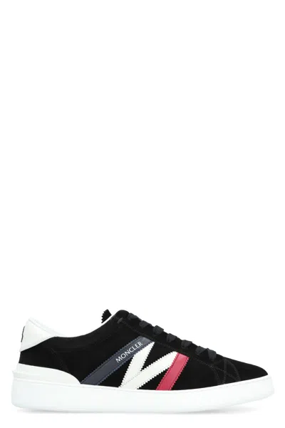 Moncler Men's Monaco Low-top Leather Sneakers In P Dark Grey