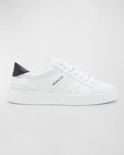 MONCLER MONACO M LEATHER LOW-TOP SNEAKERS