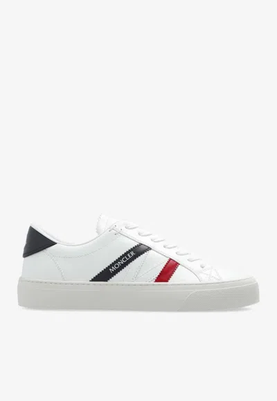 MONCLER MONACO M LEATHER LOW-TOP SNEAKERS
