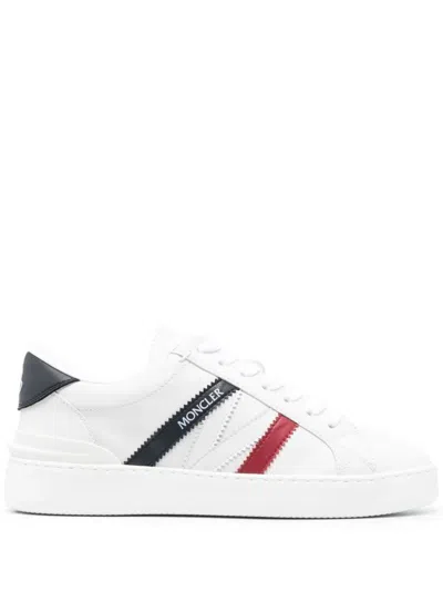 Moncler Monaco M Sneakers In White, Blue And Red