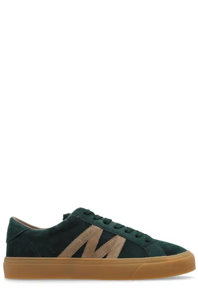 Moncler Men's Monaco 2 Low Top Suede Sneakers In Dark Green