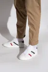 Moncler Low Top Sneakers Featuring Contrasting Panels In White