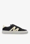 Moncler Monaco2 Suede And Nubuck Leather Trainers In Black