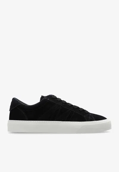 MONCLER MONACO SUEDE LOW-TOP SNEAKERS