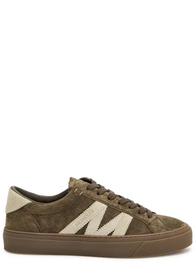 Moncler Monaco Suede Sneakers In Animal Print