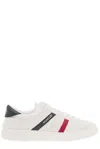 MONCLER MONACO WHITE LOW TOP trainers WITH TRIcolour BANDS IN POLYAMIDE MAN
