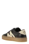 Moncler Monaco2 Low-top Leather Sneakers In Grey