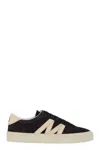 Moncler Monaco2 Suede And Nubuck Leather Trainers In Black