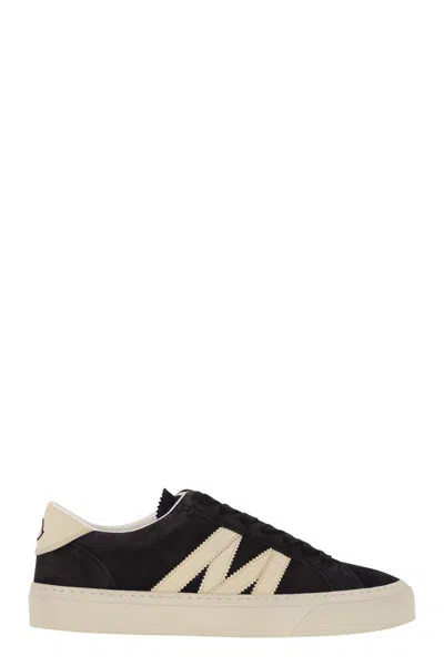 MONCLER MONCLER MONACO2 - SUEDE AND NUBUCK LEATHER TRAINERS