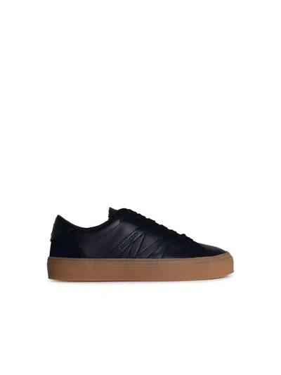 Moncler 'monaco2' Black Leather Blend Sneakers