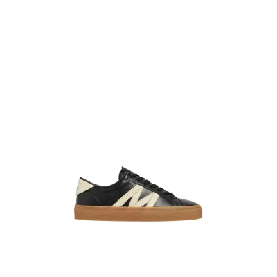 MONCLER MONACO2 LEATHER & NUBUCK TRAINERS, MEN, GRAY, SIZE: 45
