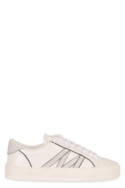 Moncler Monaco2 Leather Sneakers In White