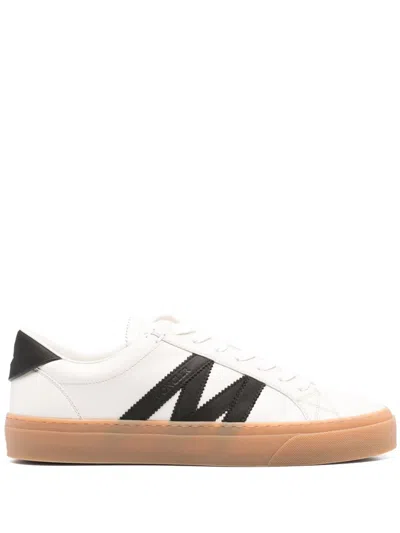 Moncler Monaco2 Low-top Leather Sneakers In White