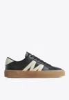 Moncler Monaco2 Low-top Leather Sneakers In Gray