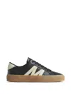 Moncler Monaco2 Low-top Leather Sneakers In Grey