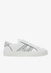 Moncler Leather Low-top Sneakers Stitching Rubber Sole In White