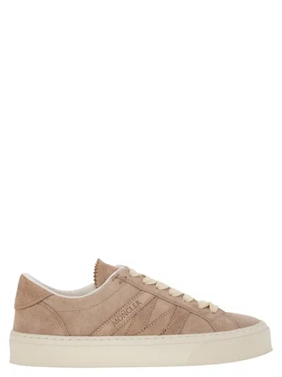 Moncler Monaco2 Suede Sneakers In Pink