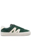 Moncler Trainer Suede Leather Contrast Stripe In Green