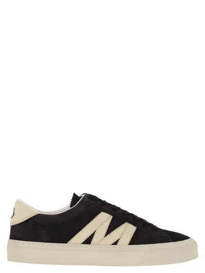 MONCLER MONCLER MONACO2 SUEDE AND NUBUCK LEATHER TRAINERS