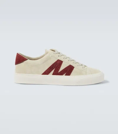 Moncler Monaco2 Suede Sneakers In Neutral