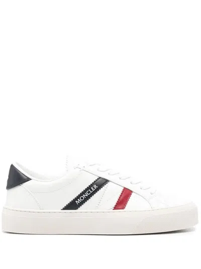 Moncler Monaco2 Suede Sneakers In White