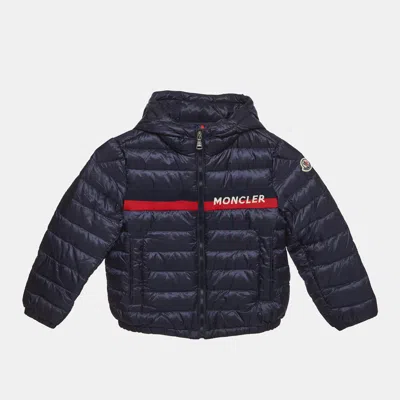 Pre-owned Moncler Monclear Kids Navy Blue Nylon Down Jacket 4 Yrs