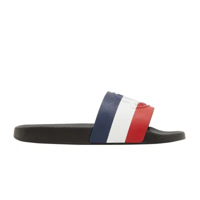 Pre-owned Moncler Basile Pool Slide 'black Tricolour' | Men's Size 39