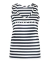 Moncler Logo Print Striped Tank Top In Blue