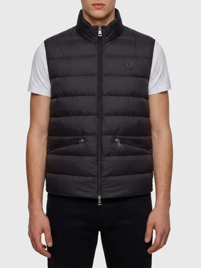 Moncler Charcoal Polyamide Jacket In Black