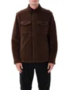 Moncler Fleece Overshirt In Brown