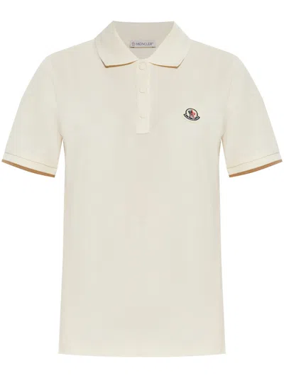 Moncler Logo Cotton White Polo