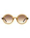 Moncler Orbit Ml0261 Sunglasses Woman Sunglasses Brown Size 50 Acetate