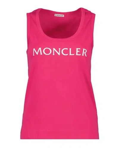 Moncler Pink Tank Top Woman Tank Top Pink Size M Cotton