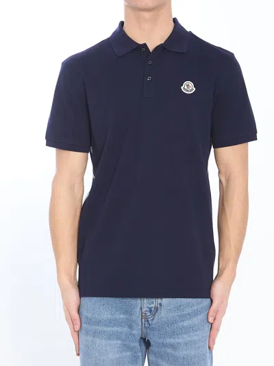 Moncler Polo Shirt In Blue
