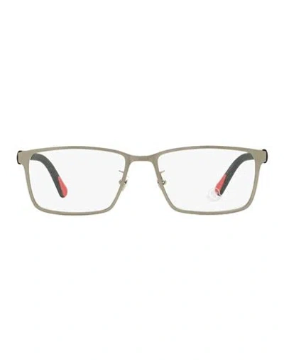 Moncler Rectangular Ml5163h Eyeglasses Man Eyeglass Frame Black Size 55 Metal, Plastic In Gray