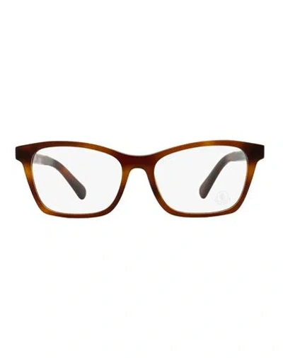 Moncler Rectangular Ml5168 Eyeglasses Woman Eyeglass Frame Brown Size 53 Acetate