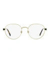 Moncler Round Ml5179 Eyeglasses Eyeglass Frame Brown Size 51 Metal, Acetate In Gold