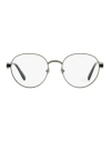 Moncler Round Ml5179 Eyeglasses Eyeglass Frame Grey Size 51 Metal, Acetate In Metallic